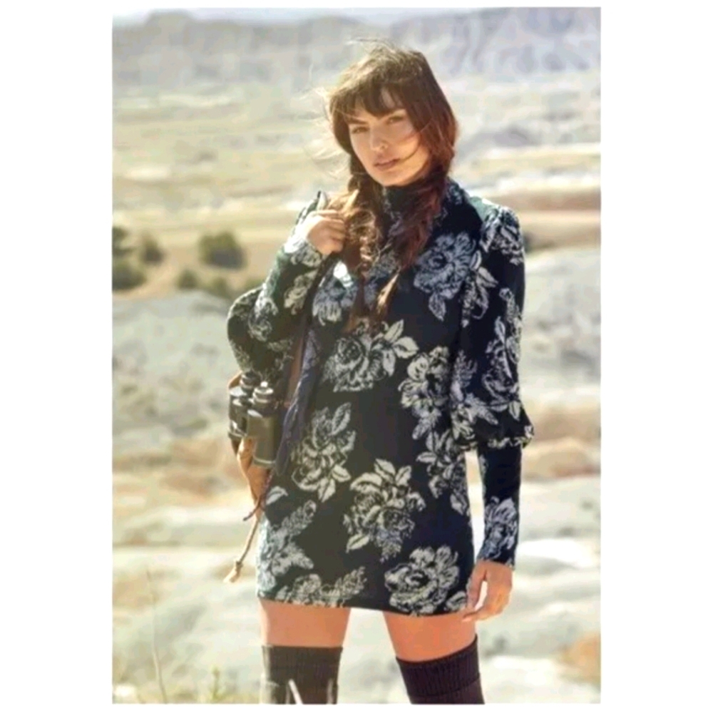 Free People Farrah Sweater Dress in Floral Print